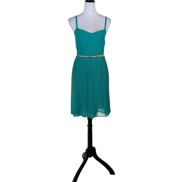 Sanctuary Women’s Teal Pleated Spaghetti Strap Dress, Size M, NWT - Picture 1 of 7